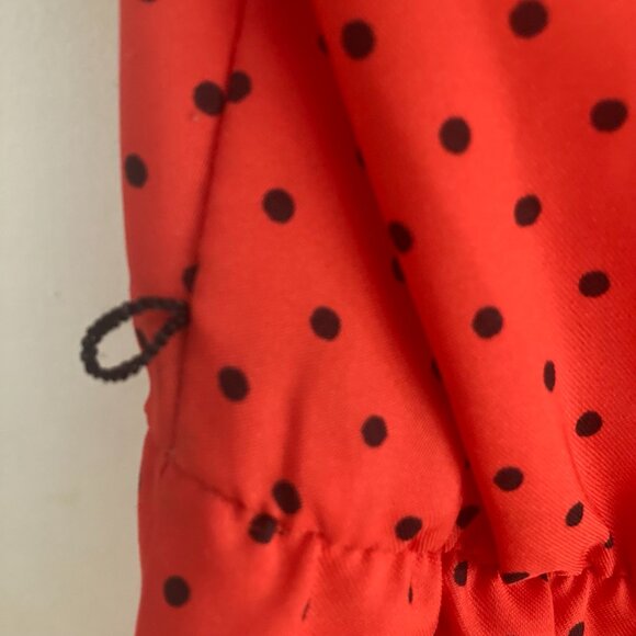 Vintage Algo-Ettes 1970s Red Black Polka Dot Dress - Picture 4 of 8